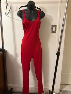Red Tank-Style Jumpsuit